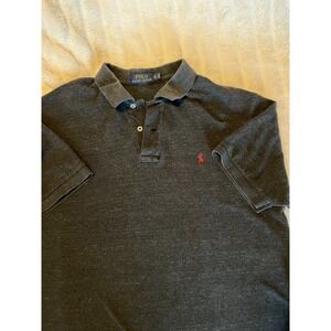 Polo‎ Ralph Lauren Polo Shirt Men's XL Black Short Sleeve Regular Fit Red Pony